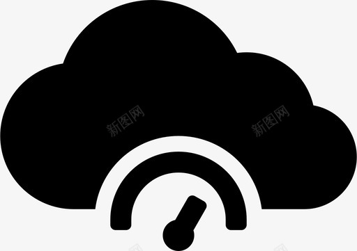 云存储计算指示器图标svg_新图网 https://ixintu.com 云存储 云连接填充 互联网 性能 指示器 计算 速度