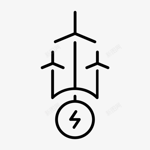 风能电力资源图标svg_新图网 https://ixintu.com 可再生能源 涡轮机 电力 资源 风能