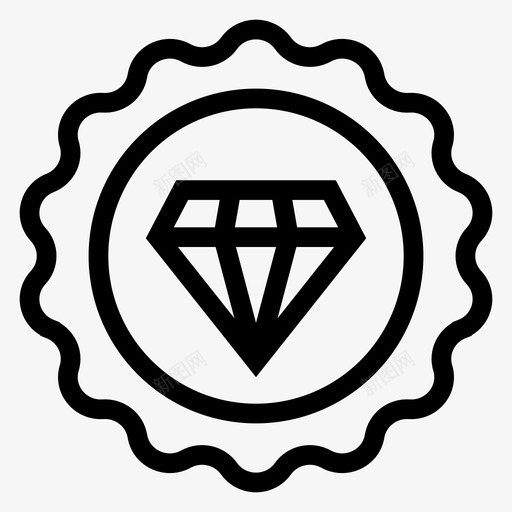钻石设置奖项徽章图标svg_新图网 https://ixintu.com 奖项 徽章 搜索引擎优化营销线图标 服务 质量 钻石设置