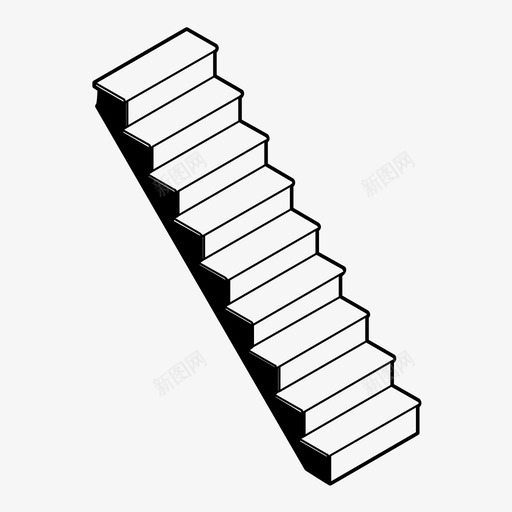 楼梯上升施工图标svg_新图网 https://ixintu.com 上升 上楼 台阶 施工 楼梯 步行