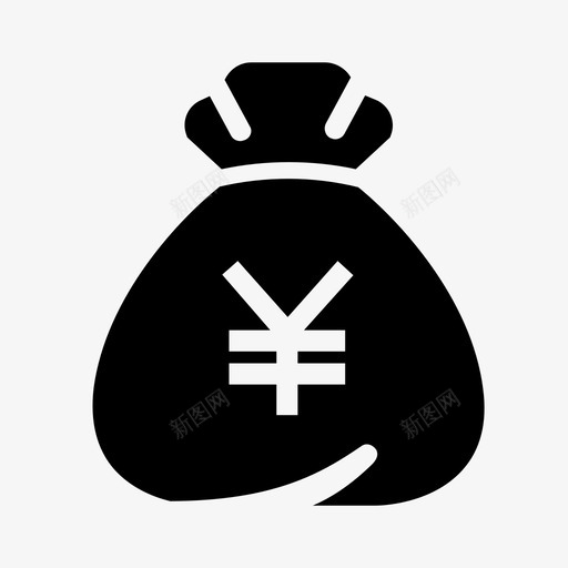 日元袋货币金融图标svg_新图网 https://ixintu.com 日元袋 货币 货币硬币金融符号固体风格 金融