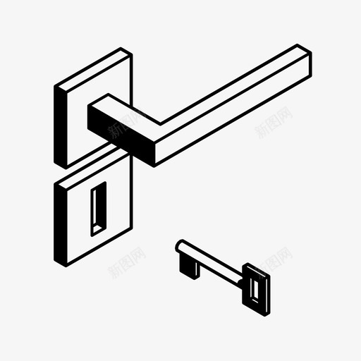 门把手关回家图标svg_新图网 https://ixintu.com 关 回家 开 钥匙 锁 门把手