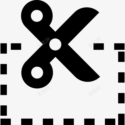 剪刀剪一个矩形的折线界面剪切图标svg_新图网 https://ixintu.com 剪刀剪一个矩形的折线 剪切图标 界面