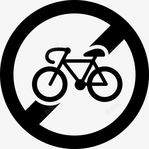自行车禁止骑图标svg_新图网 https://ixintu.com 禁止 自行车 骑