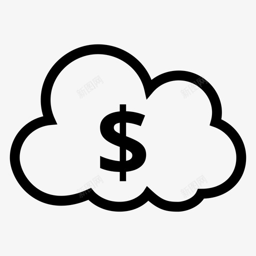 云支付计算金融图标svg_新图网 https://ixintu.com 云支付 云计算线图标 天气 计算 货币 金融