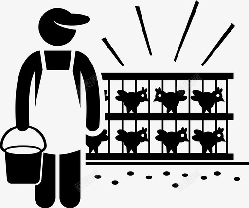 牲畜笼子鸡肉图标svg_新图网 https://ixintu.com 农业种植园农业工作 农场 农场主 家禽 牲畜 笼子 鸡肉