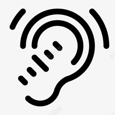 失聪助听器纯音线图标图标