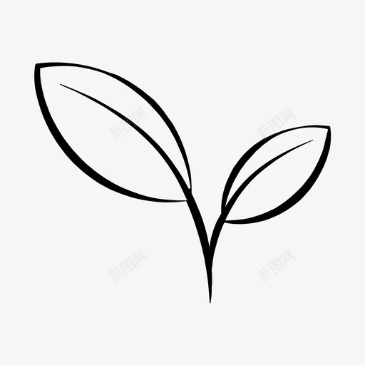 树叶生态手绘图标svg_新图网 https://ixintu.com 手绘 树叶 树叶手绘 植物 生态 自然