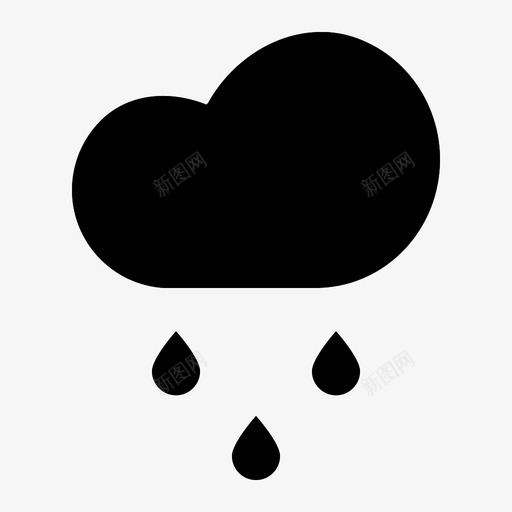 雨云预报图标svg_新图网 https://ixintu.com 云 农业 农业和园艺雕文 天气 降雨 雨 预报