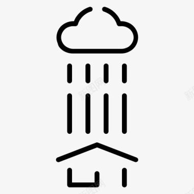 雨屋顶防水图标图标