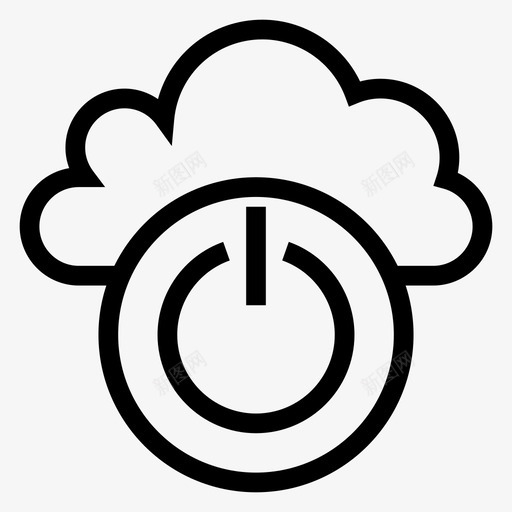 云电源关闭打开图标svg_新图网 https://ixintu.com 云电源 云计算线路图标 关闭 天气 打开