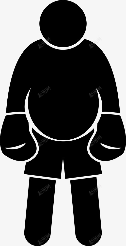 超级重量级大身体图标svg_新图网 https://ixintu.com 大 拳击 拳击手 超级重量级 身体
