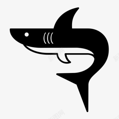 鲨鱼危险动态图标图标