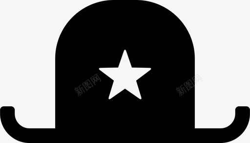 帽子牛仔男图标svg_新图网 https://ixintu.com 冒险和游戏填充 帽子 牛仔 男 西部 警官 警长