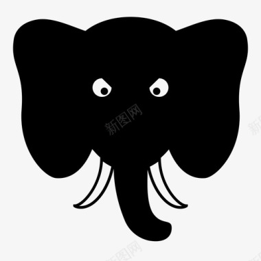 大象愤怒动物图标图标