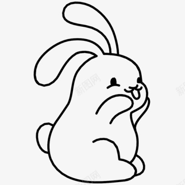 复活节兔子咯咯笑咯咯笑兔子图标图标
