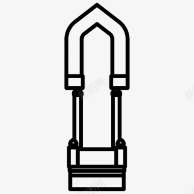 伊斯兰图案拱门建筑图标图标