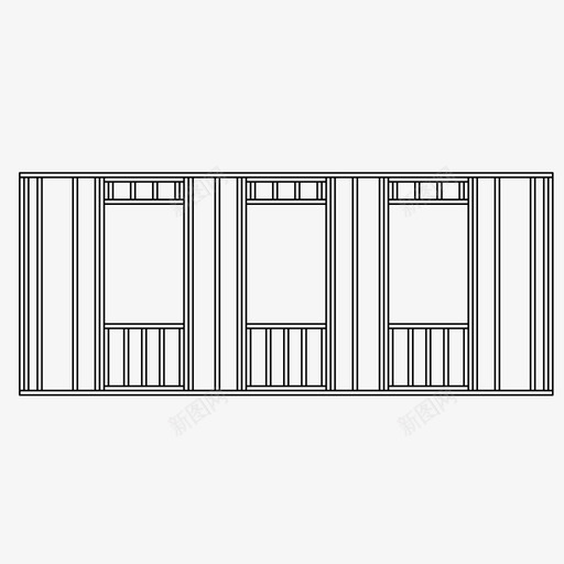 框架建筑木匠图标svg_新图网 https://ixintu.com 墙壁基础 建筑 木匠 木结构 框架