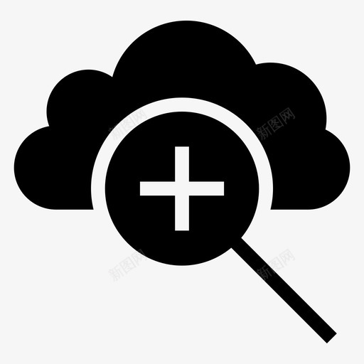 云玻璃查找搜索图标svg_新图网 https://ixintu.com 云玻璃 云计算字形图标 天气 搜索 查找 缩放