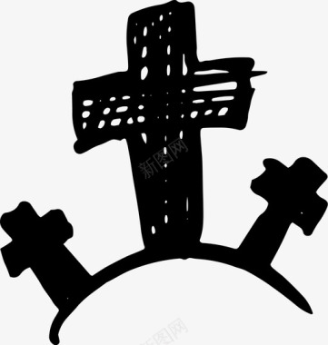 十字架基督涂鸦图标图标