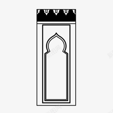 伊斯兰窗户阿拉伯式建筑装饰品图标图标