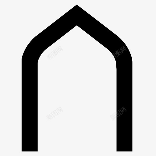 门阿拉伯花纹建筑图标svg_新图网 https://ixintu.com 伊斯兰图案 哥特式 尖拱 建筑 门 阿拉伯花纹