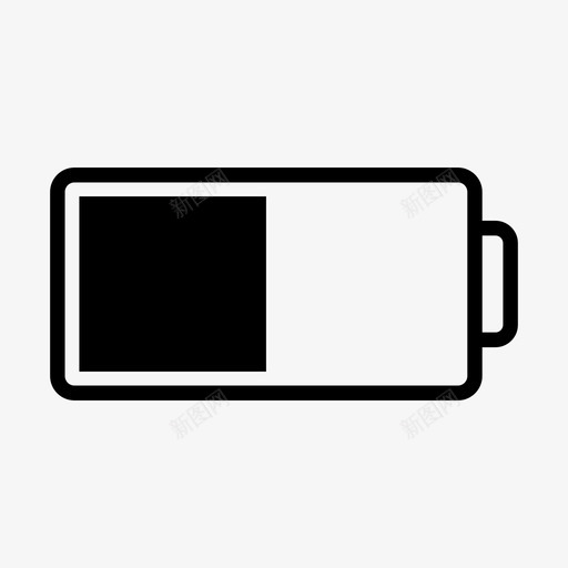 电池一半手机图标svg_新图网 https://ixintu.com 一半 手机 电池 电源