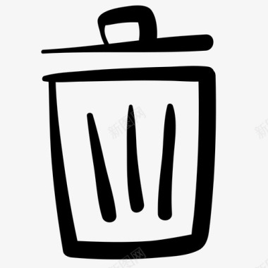 垃圾桶回收站涂鸦综合办公室图标图标