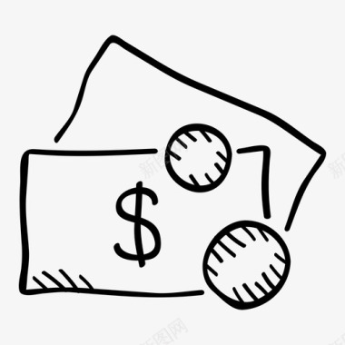 钱现金货币图标图标