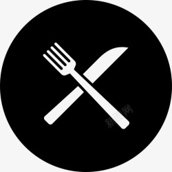 圆首刀餐具叉子厨房图标高清图片