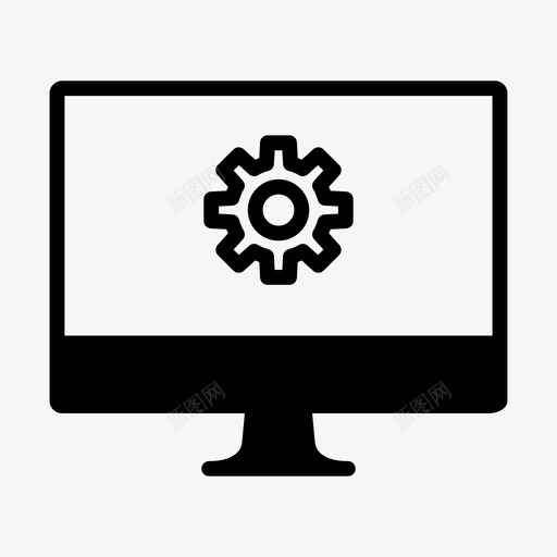 计算机设置齿轮图标svg_新图网 https://ixintu.com 计算机设置 齿轮