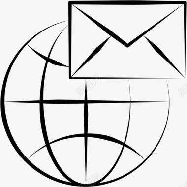 全球电子邮件信封信件图标图标