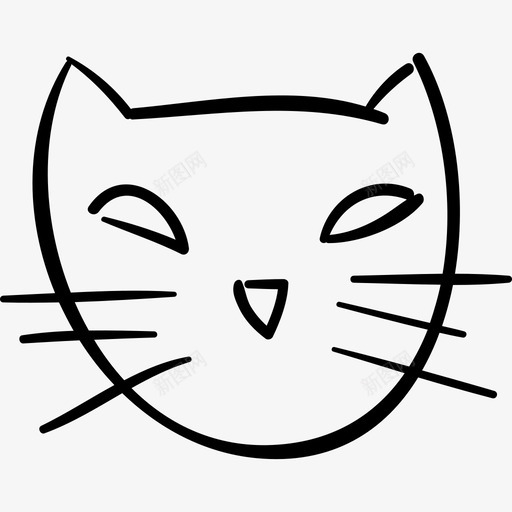 万圣节猫脸轮廓动物万圣节手绘图标svg_新图网 https://ixintu.com 万圣节手绘 万圣节猫脸轮廓 动物