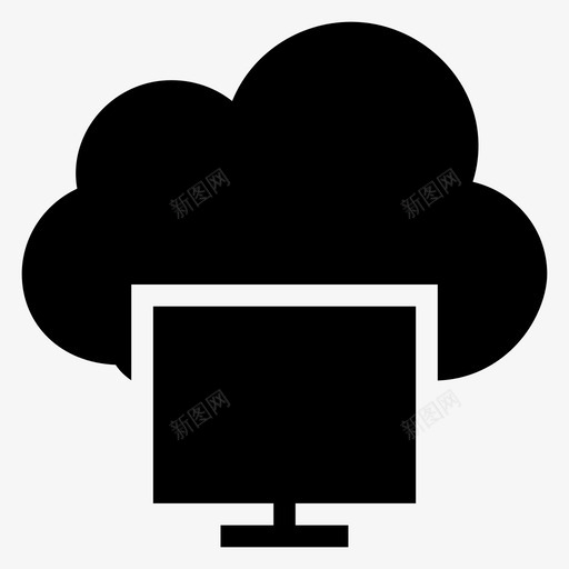 云设备计算机桌面图标svg_新图网 https://ixintu.com 云计算字形图标 云设备 屏幕 显示器 桌面 监视器 计算机