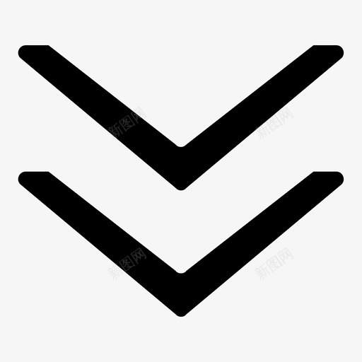 V形向下下方继续图标svg_新图网 https://ixintu.com V形向下 下方 下降 减少 滑动 箭头和方向 继续