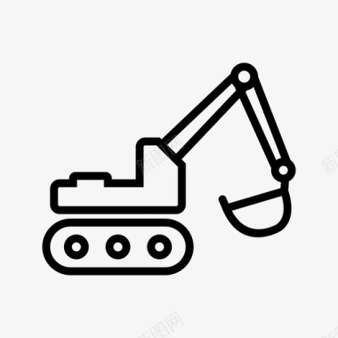 挖掘机建筑机械图标图标