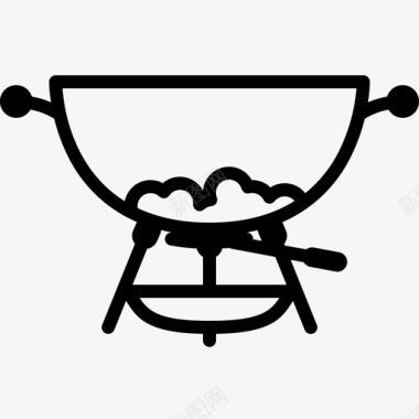 烤架中的灰烬烧烤清洁图标图标