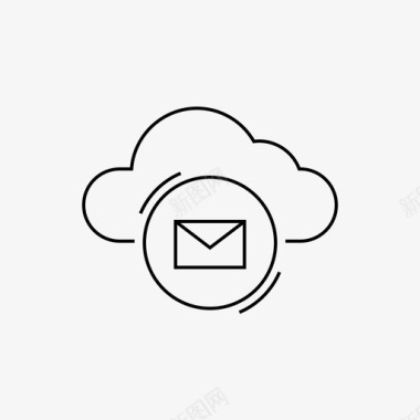 电子邮件云连接图标图标