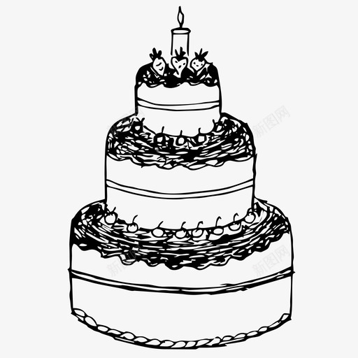 生日蛋糕食物手绘图标svg_新图网 https://ixintu.com 手绘 父母收藏 生日蛋糕 素描 食物
