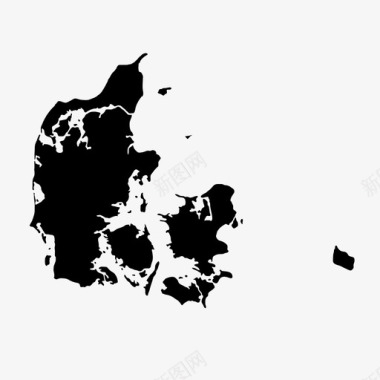 丹麦地图国家欧洲图标图标