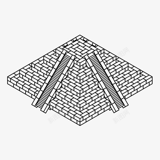 金字塔建筑印加图标svg_新图网 https://ixintu.com 印加 建筑 旅游 玛雅 金字塔