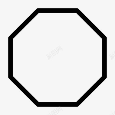 八角形多边形形状线条图标图标