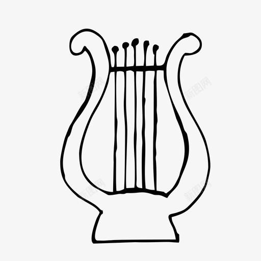 七弦琴手绘音乐图标svg_新图网 https://ixintu.com 七弦琴 乐器 手绘 父母收藏 音乐