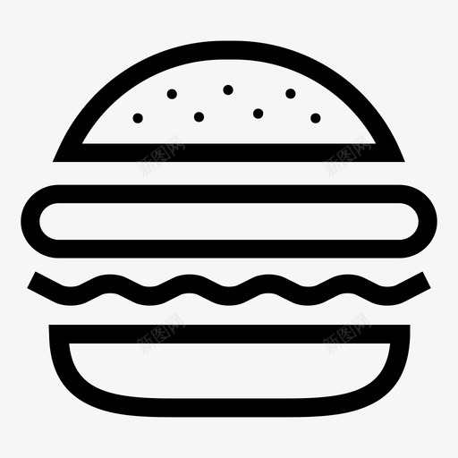 汉堡快餐食物图标svg_新图网 https://ixintu.com 三明治 快餐 汉堡 食物
