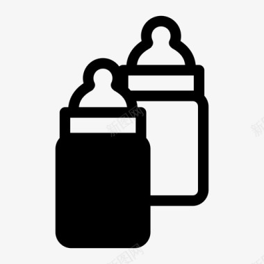 婴儿奶瓶喂养婴儿图标图标