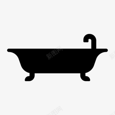 浴缸浴室杂项v字形图标图标