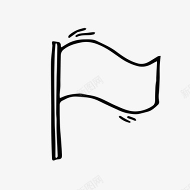 旗子手绘运动图标图标