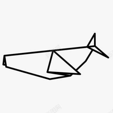 鲸鱼动物折叠图标图标