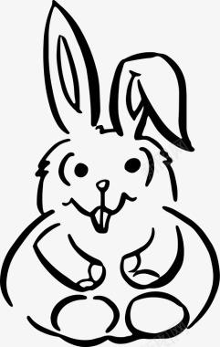 兔子可爱涂鸦图标图标