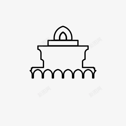 宫殿拱门建筑图标svg_新图网 https://ixintu.com 伊斯兰 图案 宫殿 建筑 拱门